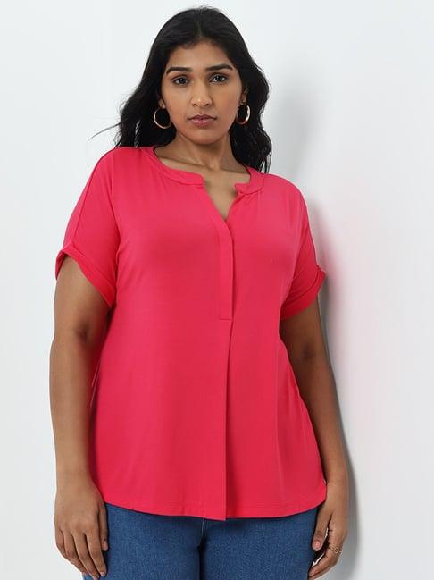 gia by westside magenta solid top