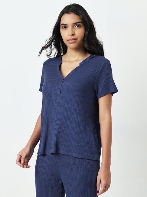 wunderlove by westside blue ribbed top