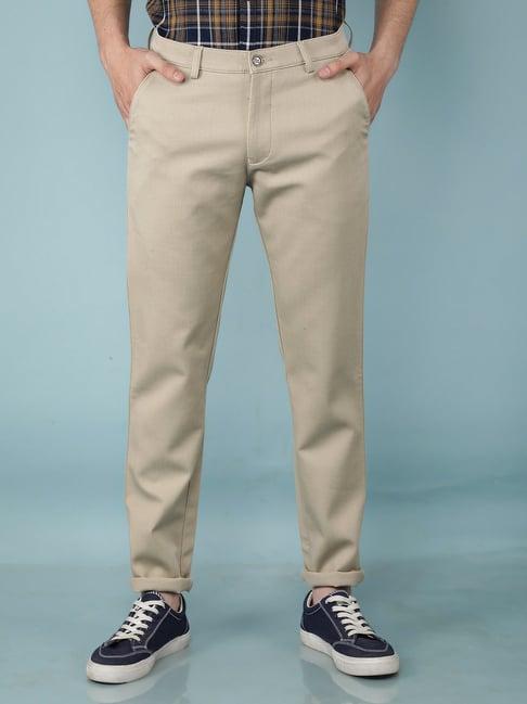 crimsoune club beige slim fit texture chinos