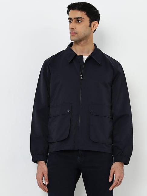 ascot by westside navy cargo-style relaxed-fit jacket