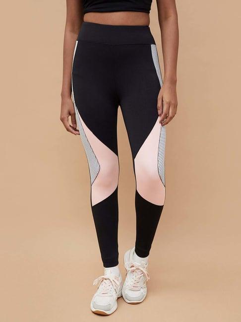 kappa black printed sports tights