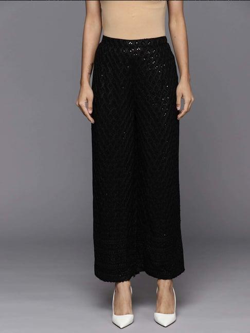 libas black embellished palazzos