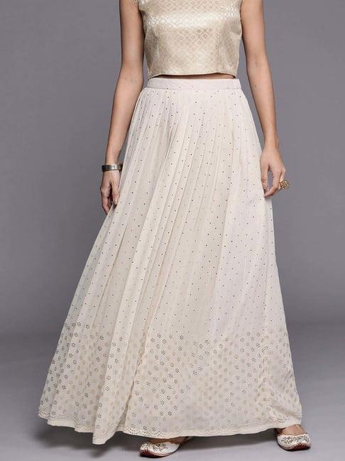 libas off white embellished skirt