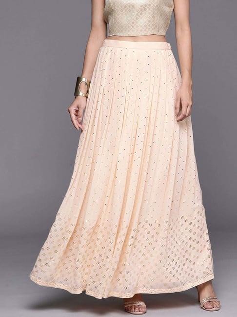 libas peach embellished skirt