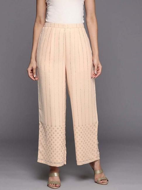 libas peach embellished palazzos