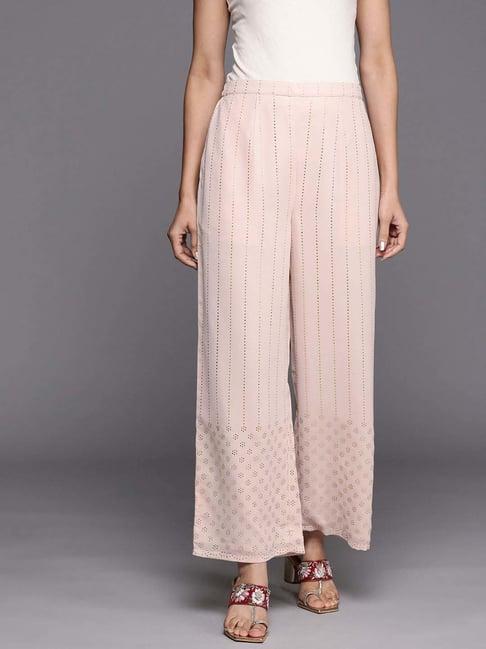 libas pink embellished palazzos