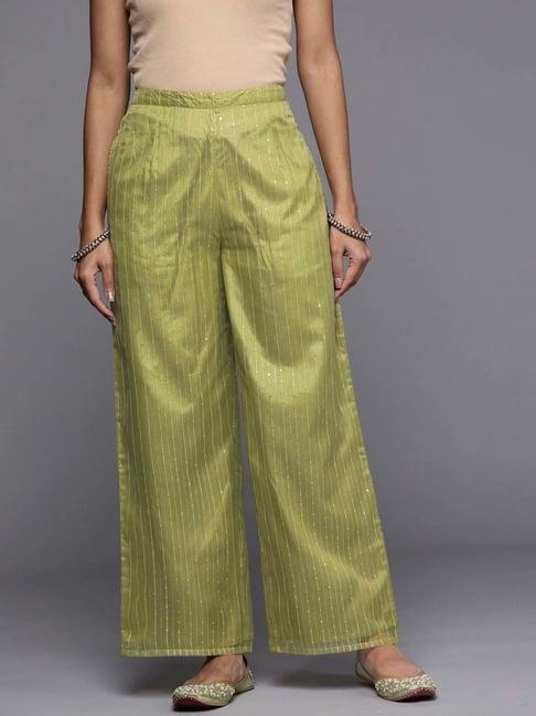 libas green embellished palazzos