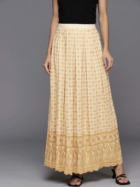 libas beige embellished skirt