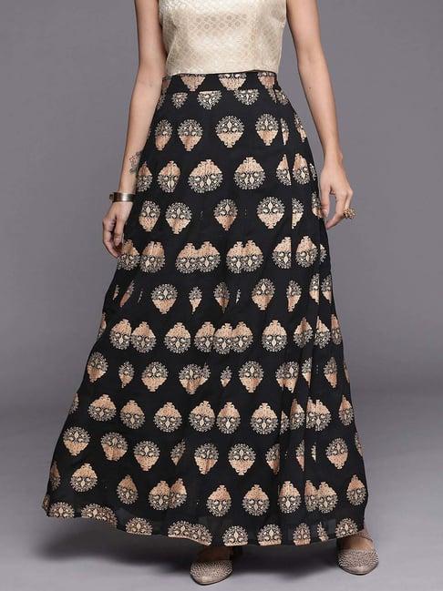 libas black printed skirt