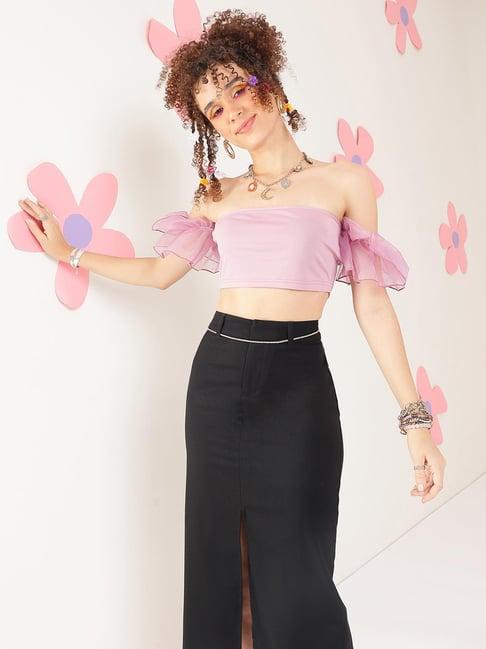 pretty loving thing pink regular fit crop top