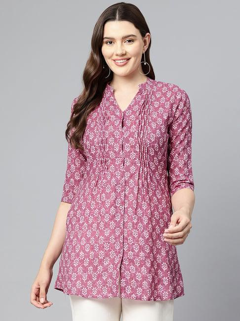 one femme pink floral print tunic