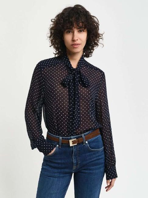 gant navy polka dots shirt