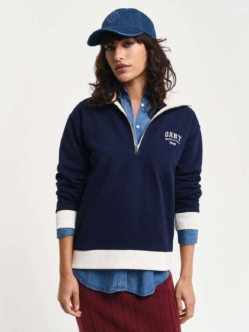 gant blue cotton printed sweatshirt