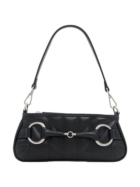 call it spring black solid small shoulder handbag