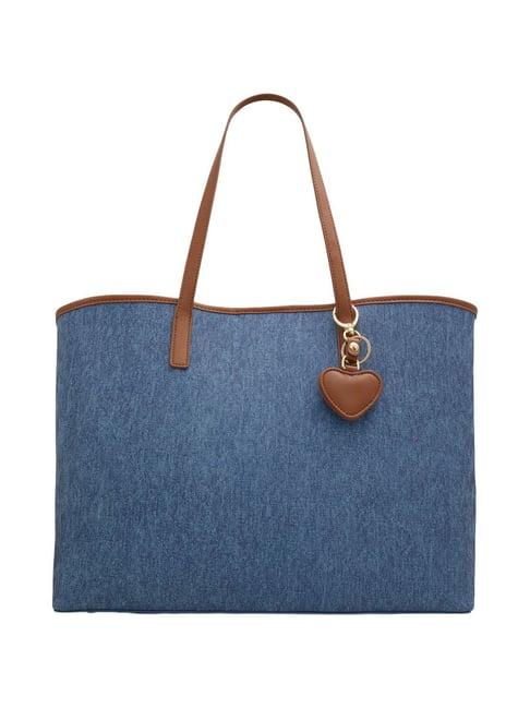 call it spring blue solid extra large tote handbag