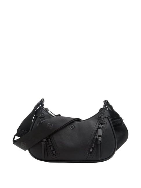 call it spring black solid small sling handbag