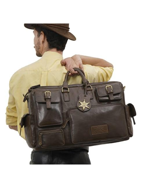 hidesign wild west  brown large duffle bag