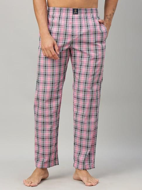 urban scottish pink cotton regular fit print nightwear pyjamas