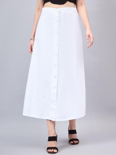 style quotient white cotton skirt