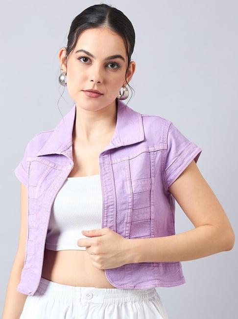 style quotient lilac cotton shrug