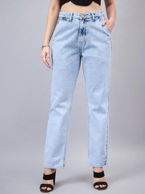 style quotient blue cotton regular fit jeans