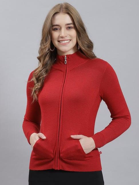 monte carlo red regular fit sweater