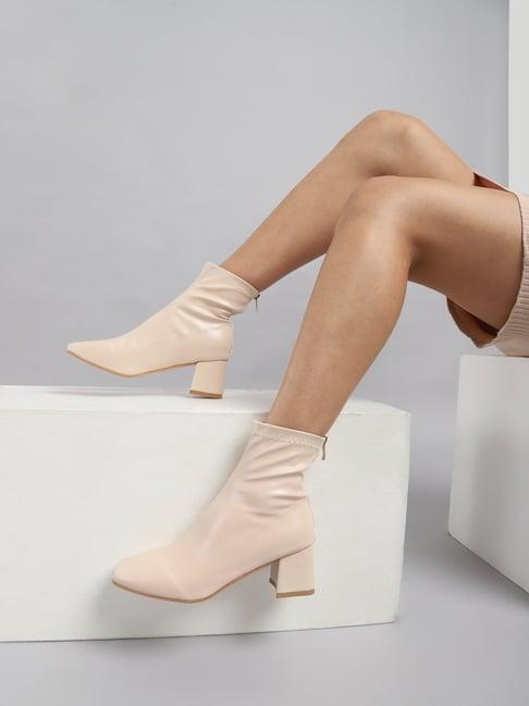 truffle collection women's off white casual booties