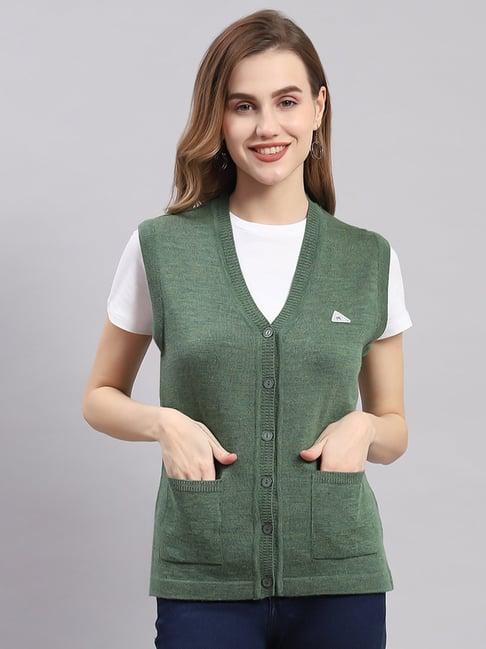 monte carlo green wool cardigan