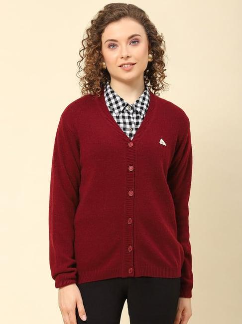 monte carlo maroon wool cardigan