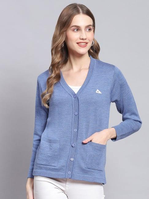 monte carlo blue wool cardigan