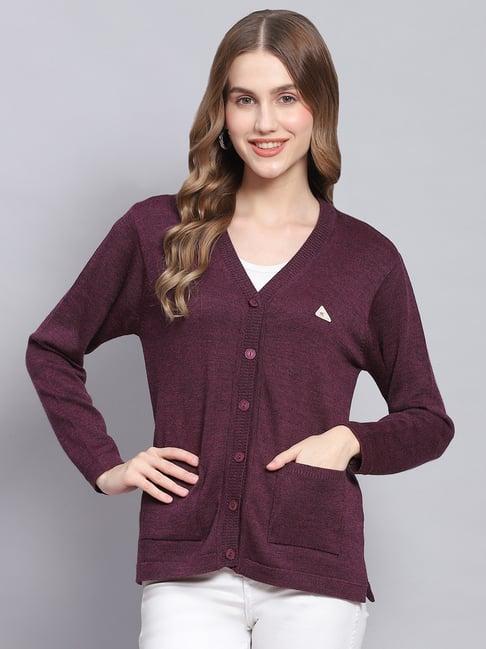 monte carlo wine wool cardigan