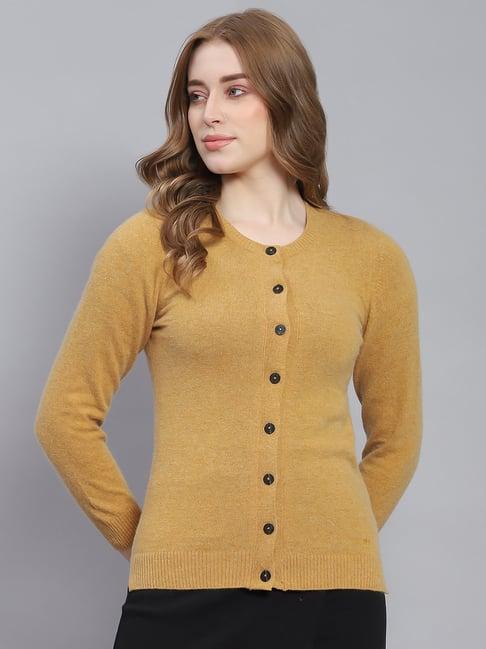 monte carlo mustard wool cardigan