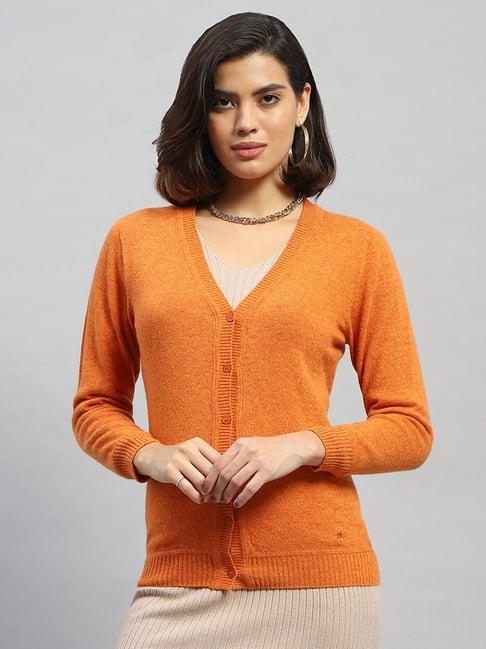 monte carlo orange wool cardigan