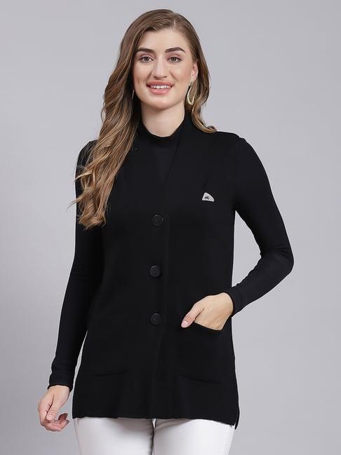 monte carlo black wool cardigan