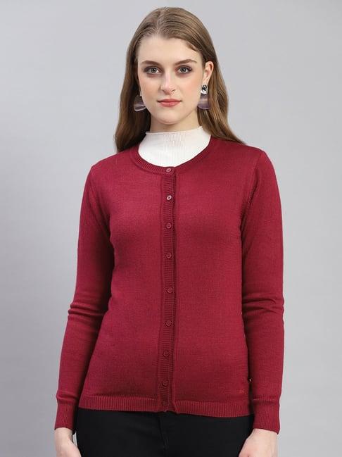 monte carlo maroon cardigan