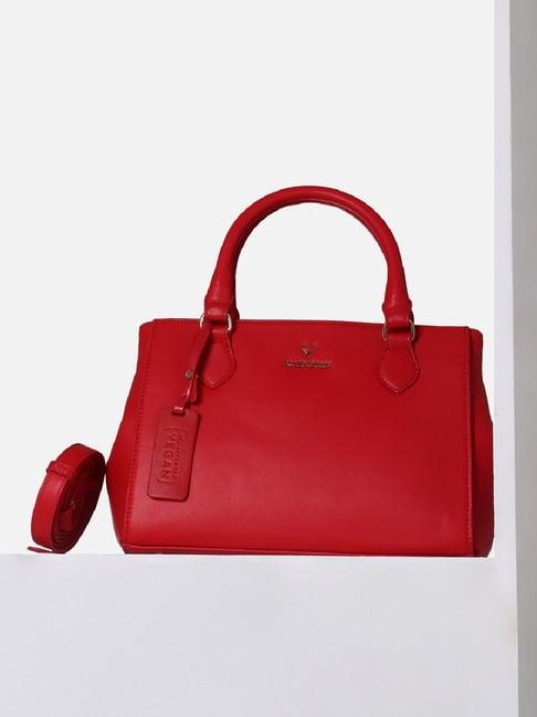 allen solly red solid handbag