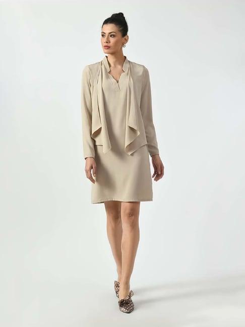 office & you beige plain shrug