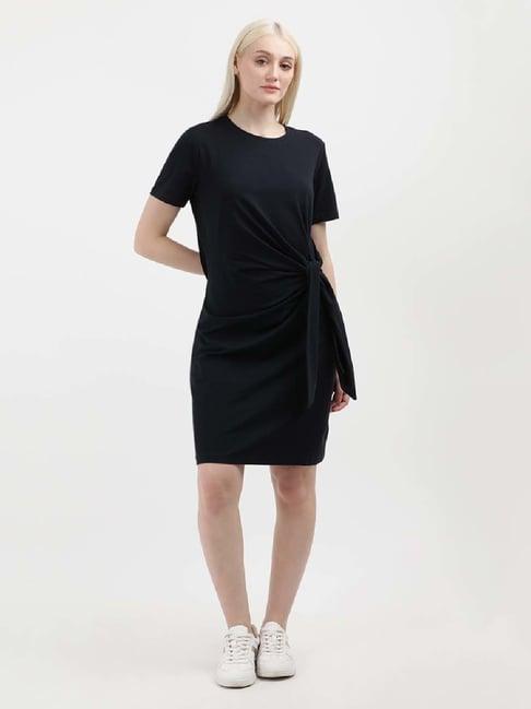 tommy hilfiger navy cotton a-line dress