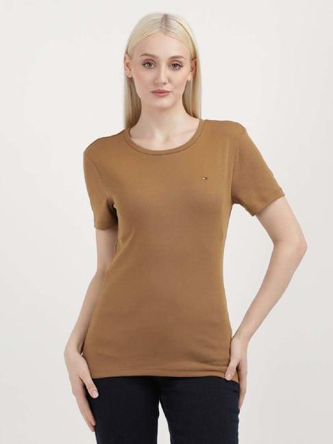 tommy hilfiger tan cotton t-shirt