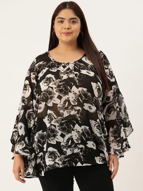 therebelinme black floral print top