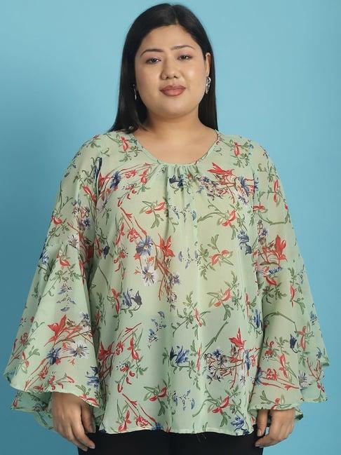 therebelinme green floral print top