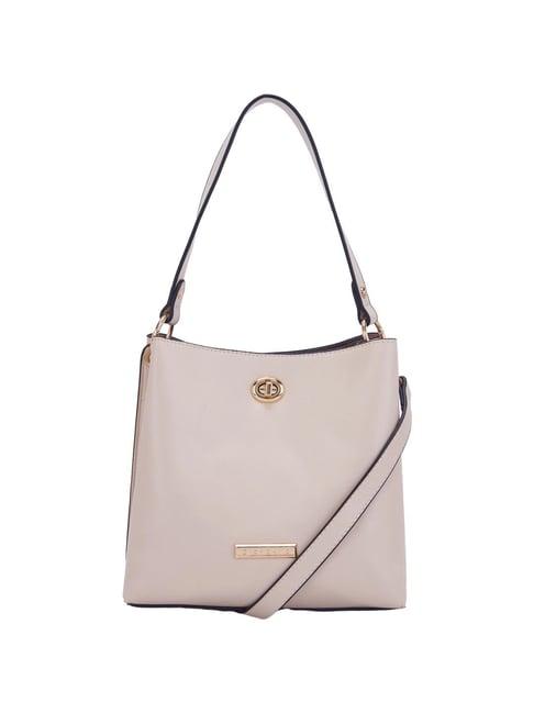 giordano off white solid medium hobo handbag