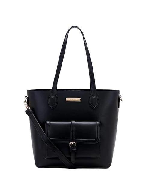 giordano black solid medium handbag