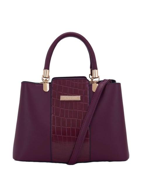 giordano maroon textured medium handbag