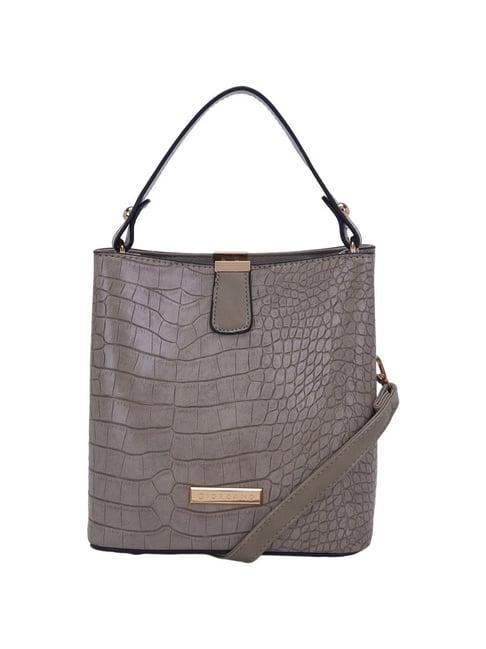 giordano grey textured medium hobo handbag