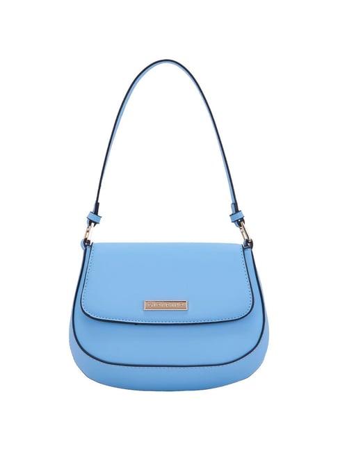 giordano blue solid medium shoulder handbag