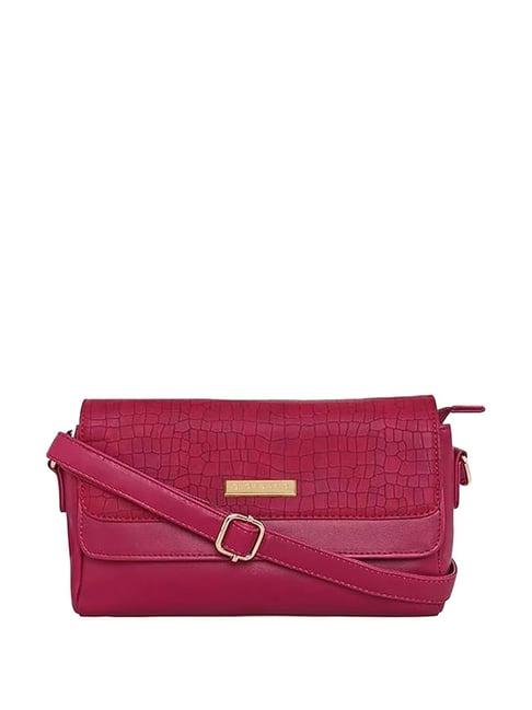 giordano wine red textured medium sling handbag