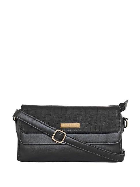 giordano black textured medium sling handbag