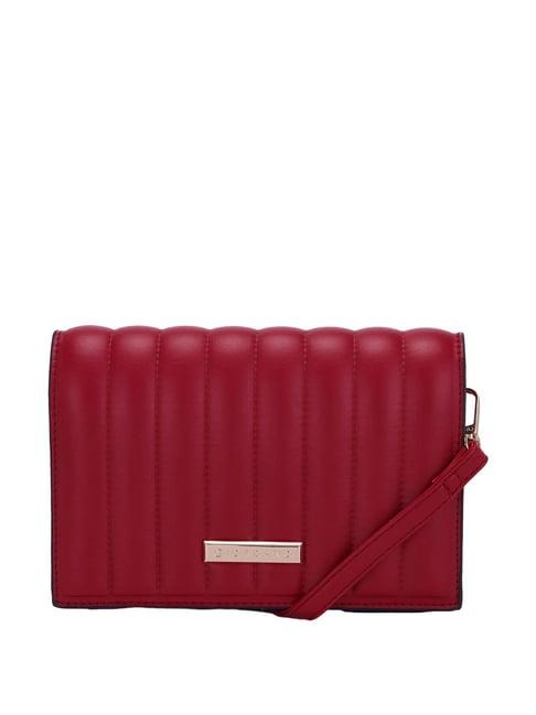 giordano red quilted medium sling handbag