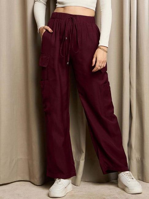 rare maroon high rise pants